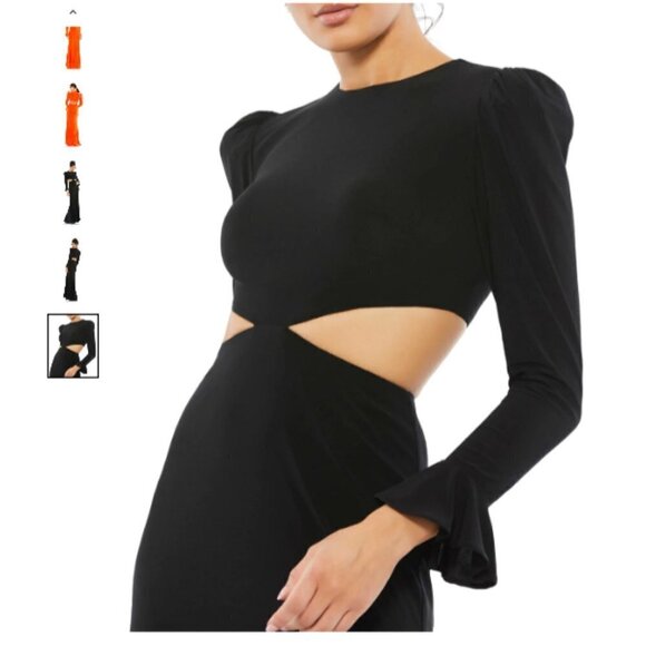 Lenna for Mac Duggal Wedding Guest Gown Black Cut-Out Dress Size 2 - Picture 3 of 3